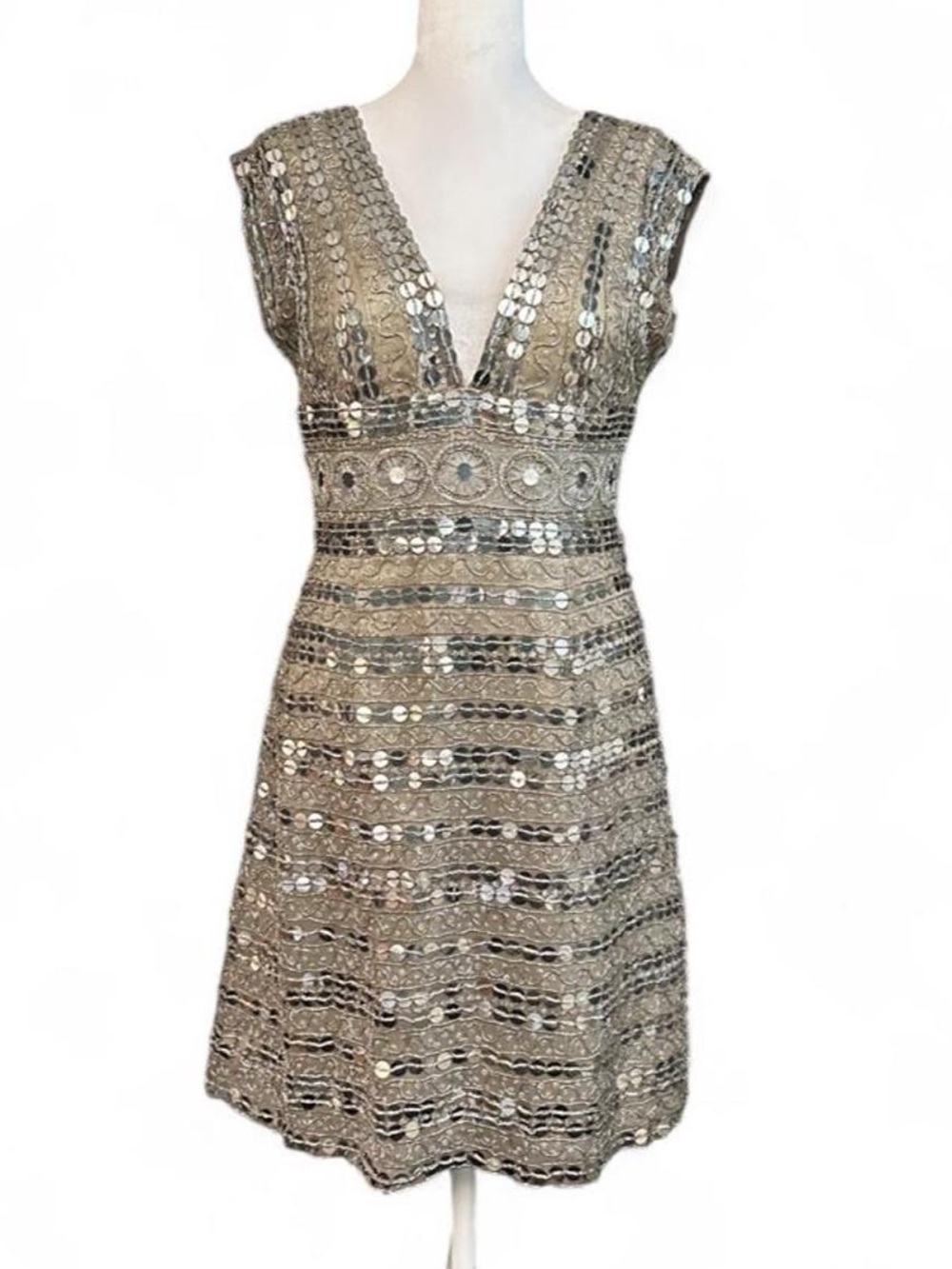 Scala sequined silk dress cocktail party dress